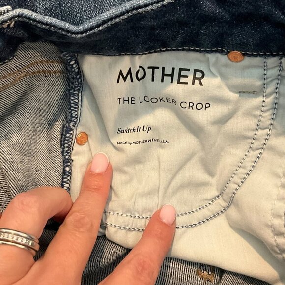 MOTHER The Looker Crop Jeans Switch It Up Blue Size 24 Skinny Leg High Waist - Picture 10 of 10